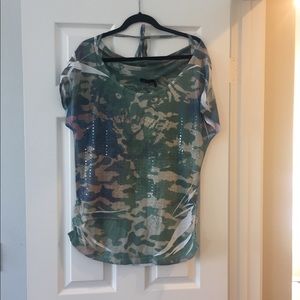 NWT Lane Bryant seven7 luxe green print top 14/16